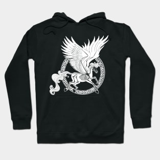 Greek Pegasus (white, no background) Hoodie